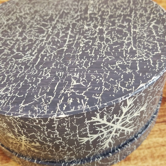 Snowflake Blue Nesting Gift Storage Box Set Paper Decrotive Cardboard Rustic - Picture 5 of 14